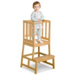 COSYLAND Lernturm ab 1 Jahr – Montessori Learning Tower aus Bambus mit Sicherheitsgeländern – Bild 10