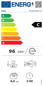 Midea MD20EH80WB-A3 Wärmepumpentrockner 8 kg – Energieeffizient mit UV-Hygiene & Knitterschutz – Bild 9