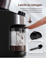 SHARDOR Elektrokaffeemühle mit 25 Mahlstufen & Digitalanzeige – 200g Bohnenbehälter – Bild 5