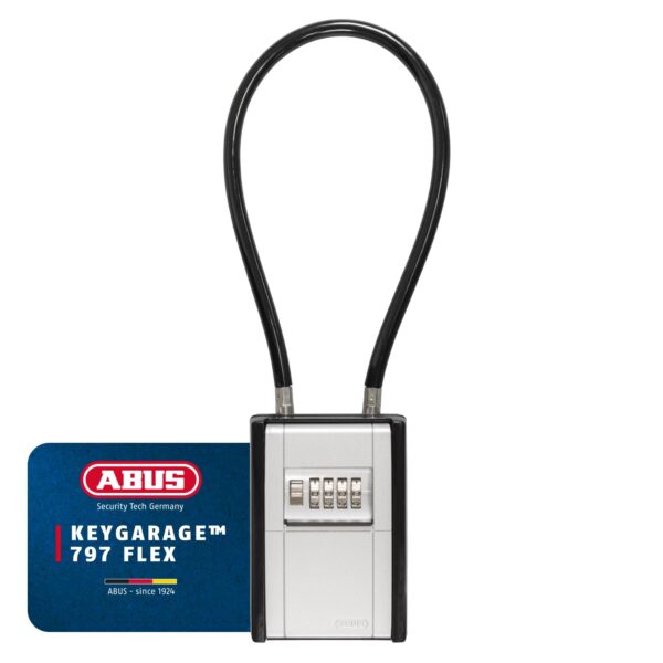ABUS KeyGarage 797 FLEX – Schlüsselkasten mit Zahlencode & flexiblem Kabel