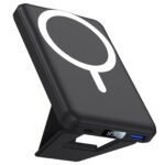 AOGUERBE 10000mAh MagSafe Powerbank mit Ständer – 15W kabelloses Schnellladen für iPhone