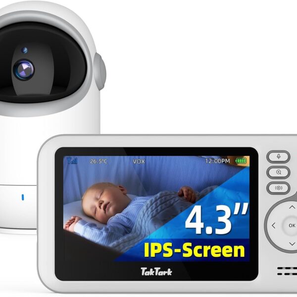 TakTark Babyphone mit 4,3'' Kamera – 300° Pan-Tilt, Nachtsicht & Gegensprechfunktion