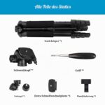 Victiv Kamera Stativ 52–185 cm mit abnehmbarem 3-Wege-Kopf – Aluminium Fotostativ für DSLR & Smartphone – Bild 8