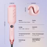 Wavytalk Power Wave Welleneisen mit Ionenschutz, 35-mm-V-Platten, Dual-Voltage, Rosé – Bild 7