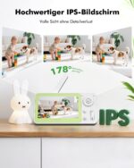 YESIMOM Babyphone 1080P HD mit 4.3" Display, 360° PTZ & App-Steuerung – Sicherer Baby Monitor – Bild 5