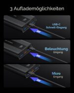 VRURC Powerbank 20000mAh mit 22,5W Schnellladen – USB-C & 6 Ports für iPhone, Samsung & Tablets – Bild 6