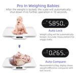 BAGAIL Digitale Babywaage 180 kg – Abnehmbares Tablett & Automatische Sperre für Säuglinge & Erwachsene – Bild 3