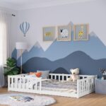 Bellabino Vere Bodenbett 120x200 cm – Montessori Kinderbett mit Rausfallschutz & Lattenrost