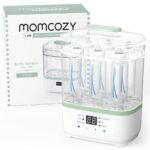 Momcozy BS02 Babyflaschen Sterilisator 3-in-1 – Dampfsterilisator mit Trocknung für 8 Flaschen