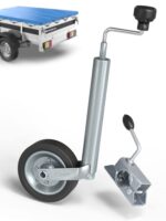 Tarpofix® Stützrad Anhänger 150kg mit Vollgummireifen & Klemmhalter – Verzinkter Stahl