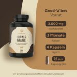 Lions Mane 360 Kapseln – 2000mg Hericium Erinaceus täglich – 30:1 Extrakt – Bild 3