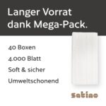 Satino Kosmetiktücher Grosspackung – 40 Boxen à 100 Tücher, 2-lagig, Made in Germany – Bild 7