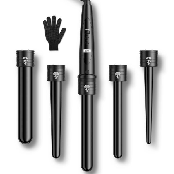 ELEHOT-Store 5-in-1 Lockenstab mit LCD-Display – Keramik Curling Iron für alle Haartypen