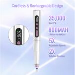 Denabuty Nagelfräser Kabellos 35000 u/min – Professionelles Nail Drill Set mit 13 Aufsätzen – Bild 2