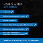 kör4u Zwischenbaurahmen 60,5x54,5cm mit Ausziehplatte & Zurrgurt – Stahlrahmen für Waschmaschine & Trockner – Bild 6
