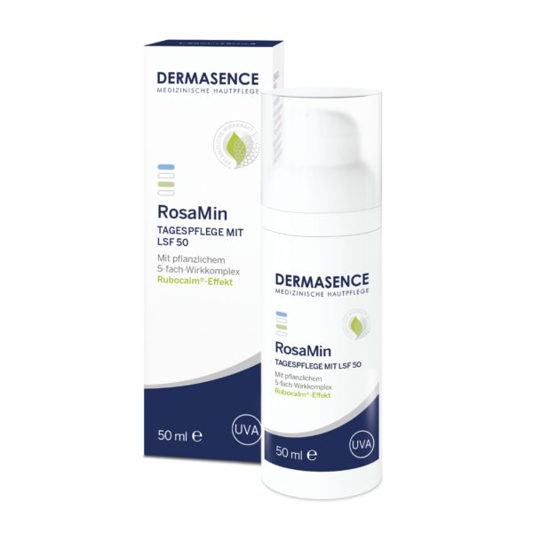 DERMASENCE RosaMin Tagespflege LSF 50 – Beruhigende Creme für empfindliche, gereizte Haut