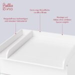 BELLABINO Oti Wickelaufsatz – Wickeltischaufsatz für Malm, Hemnes, Nordli in Weiss – Bild 5