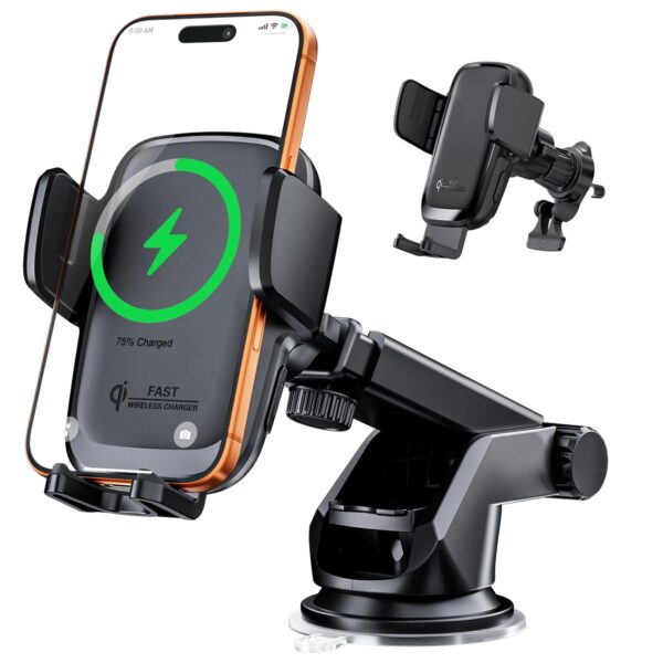 KPON 15W Qi Handyhalterung Auto mit Ladefunktion – Wireless Charger für iPhone & Samsung