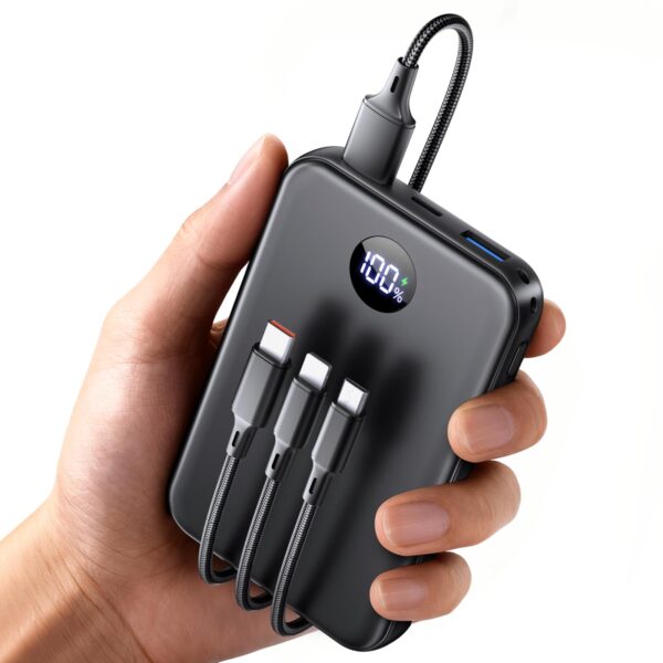 LKOUY 27000mAh Power Bank mit USB-C & 3-in-1 Kabel – Schnelllade Powerbank für iPhone & Samsung