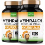 2x VROODY Weihrauchkapseln 500mg Boswellia + Curcuma – Hochdosiert vegan