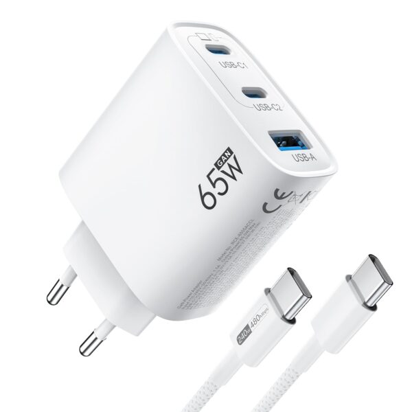 XUI 65W USB-C Schnellladegerät 3-Port mit GaN III – Universal für MacBook, iPhone & Samsung