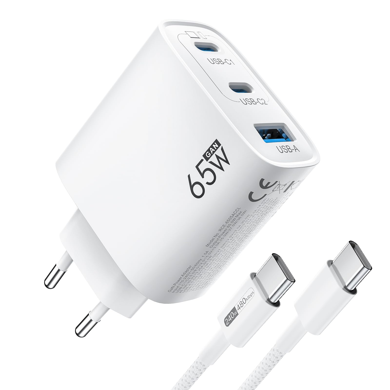 61mFH6aBSvL._SY1600_.jpg XUI 65W USB-C Schnellladegerät 3-Port mit GaN III – Universal für MacBook, iPhone & Samsung – Bild 1