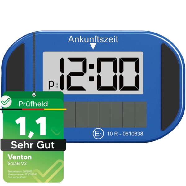 VENTON Elektronische Solar-Parkscheibe mit KBA-Zulassung – Automatische Digitale Parkuhr