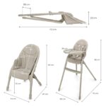 Kinderkraft DINNLY Hochstuhl – Kombihochstuhl mit Sicherheitsgurten für Babys ab 6 Monaten – Bild 3