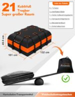 FIVKLEMNZ Dachbox 21 Kubikfuss – Wasserdichte Dachtasche für alle Fahrzeuge – Bild 5