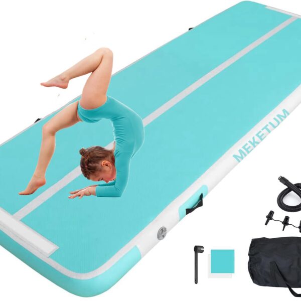 MEKETUM Aufblasbare Gymnastikmatte 2–10 m – Rutschfest & strapazierfähig für Training & Yoga