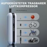 CYCPLUS Elektrische Luftpumpe 150 PSI – Tragbarer Fahrrad-Kompressor mit LED & Akku – Bild 7