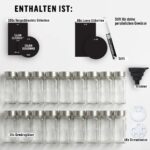 Deco haus® Gewürzgläser Set 24er eckig luftdicht mit Etiketten & Streueinsatz – Bild 7