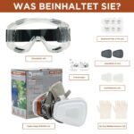 RHINO Smart Solutions Atemschutzmaske A1P2 – Halbgesichtsmaske mit Filtern für Lackierung & Schleifen – Bild 2