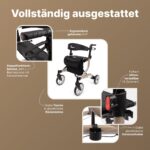 Parvum SuperLight Rollator 5,1 kg – ultraleichter Aluminium-Gehhilfe mit Sitz & Bremse – Bild 4