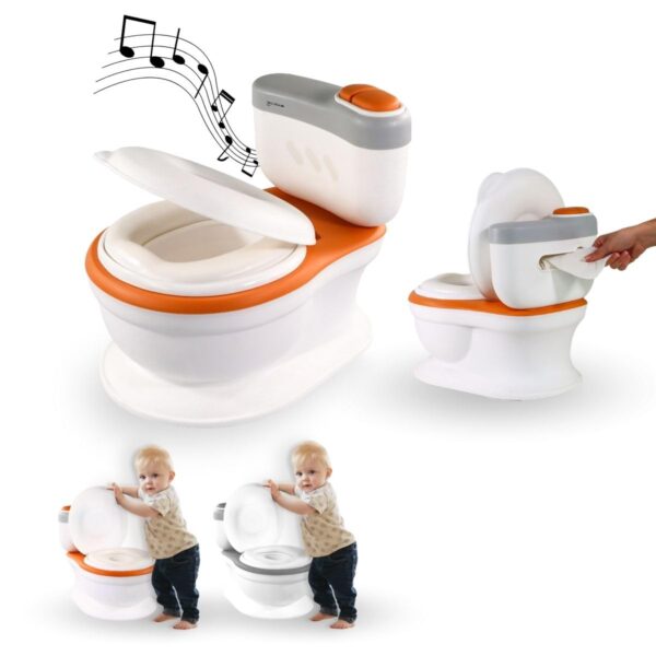 Mobiclinic® ToiKid Kindertöpfchen mit Sound & Toilettenpapier-Fach – für Kleinkinder 1-3 Jahre