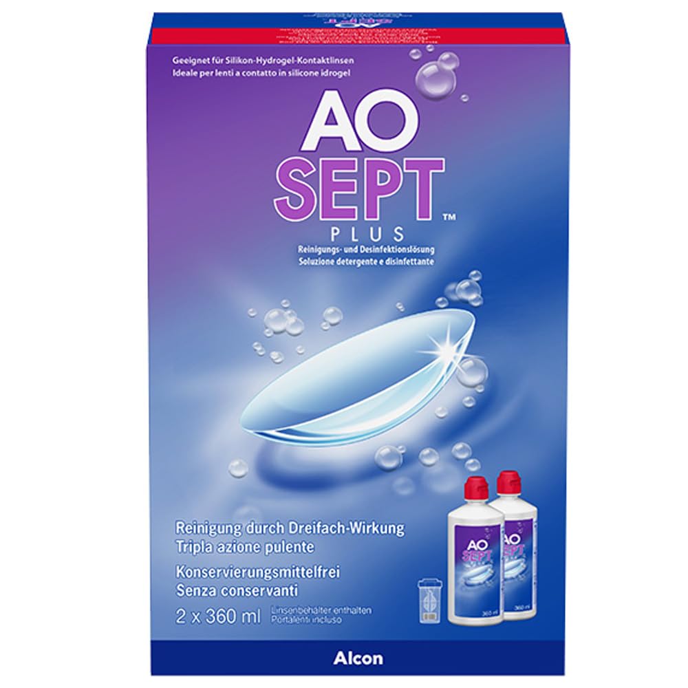 61pqDz3TxJL._SY1000_.jpg Aosept Plus Kontaktlinsen-Pflegemittel 2 x 360 ml – Tiefenreinigung ohne Konservierungsstoffe – Bild 1
