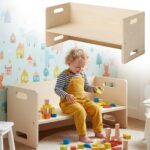 Bellabino Aki Wendebank 2in1 – Kindersitzbank & Tisch aus Birke mit 3 Sitzhöhen