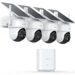 aosu Solar Überwachungskamera 4er Set mit aosuBase – 360° PTZ, 2K, Auto-Tracking, Farb-Nachtsicht