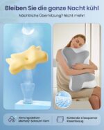 DONAMA Memory Foam Nackenkissen Ergonomisch – Doppelhöhe mit Armauflage für alle Schlafpositionen – Bild 4