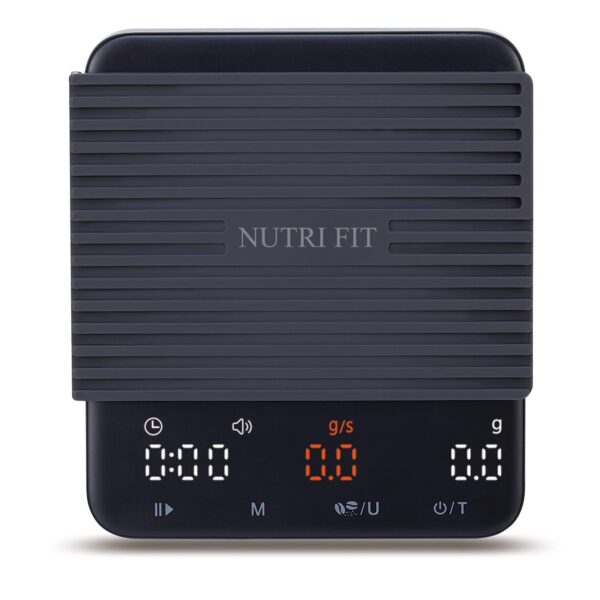 NUTRI FIT Mini-Kaffeewaage mit Timer – Espresso-Waage 2kg/0,1g USB-C, tragbar