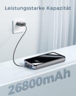 YILANS 26800mAh Power Bank USB-C 25.5W – Schnellladung & Taschenlampe für iPhone & Samsung – Bild 2
