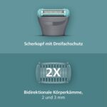 Philips Bodygroom 3000 – Körperrasierer mit Dreifachschutz & 80 Min. Akkulaufzeit – Bild 3
