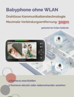 HelloBaby Babyphone HB6550 mit 5-Zoll Display, 355° Kamera & 30h Akku – Sicheres Videophone ohne WLAN – Bild 6