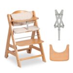 hauck Beta+ Holzhochstuhl Set mit Rädern – Mitwachsender Kinderstuhl 6 Monate bis 90 kg