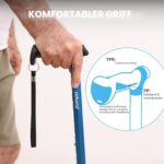 Rehand Gehstock faltbar & verstellbar – ergonomischer Quad-Stock für Senioren & Erwachsene – Bild 3