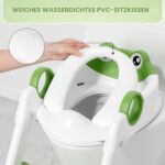 COOSEYA Frosch Toilettensitz 2-in-1 – Höhenverstellbarer Toilettentrainer mit Trittbrett für Kleinkinder – Bild 3