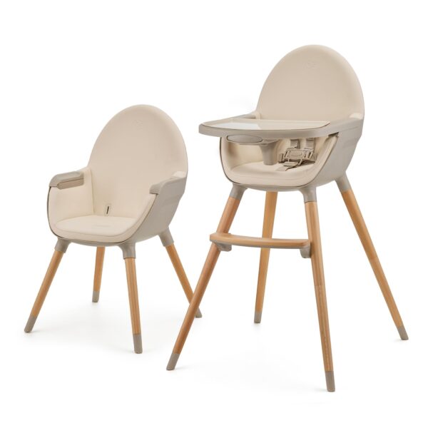 Kinderkraft FINI2 2-in-1 Hochstuhl – Babystuhl & Spielstuhl mit Holzbeinen für 6 Monate bis 5 Jahre