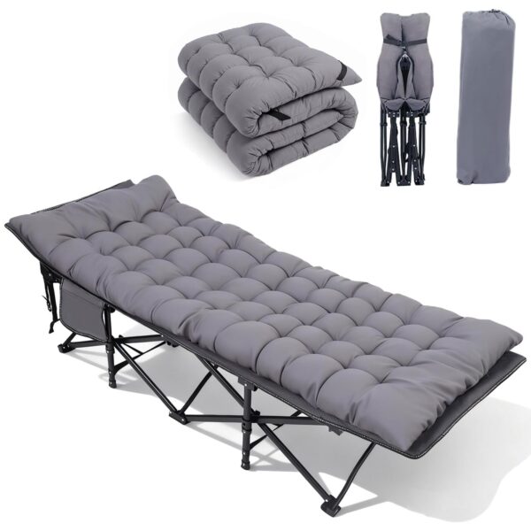 Sekey Feldbett XXL 190x71 cm mit Matratze – Klappbares Campingbett für Garten & Camping