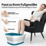 KNQZE Fusssprudelbad mit Heizung & Massage – Faltbar mit 16 Akupressurrollen für Zuhause – Bild 2