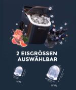 ecozy Eiswürfelmaschine Klein – 9 Würfel in 6 Min, 12 kg/Tag, selbstreinigend – Bild 4